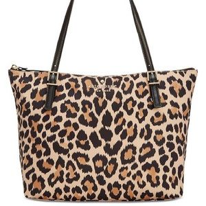 NWT kate spade mya leopard print tote bag purse